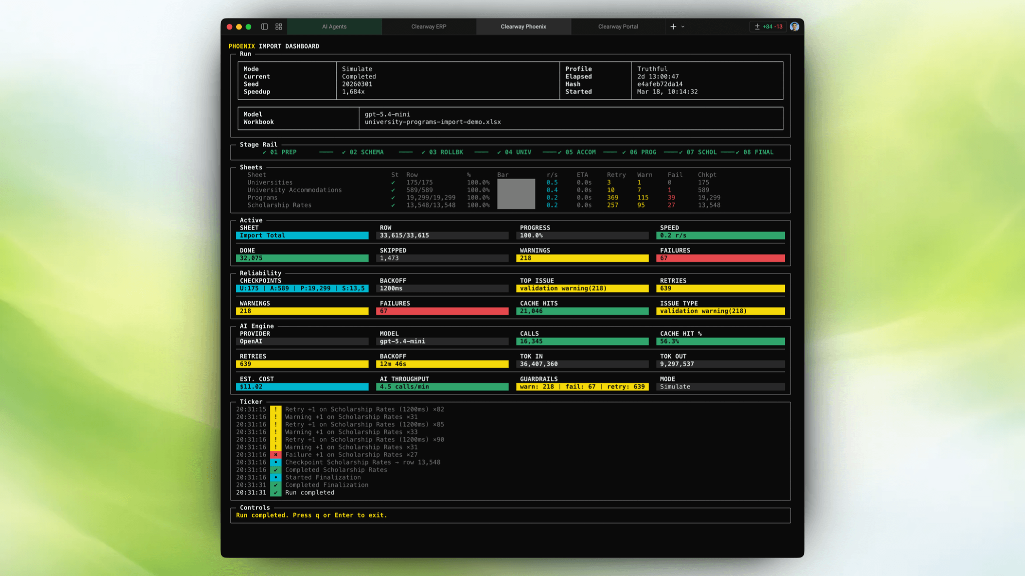 Phoenix ETL archive dashboard hero