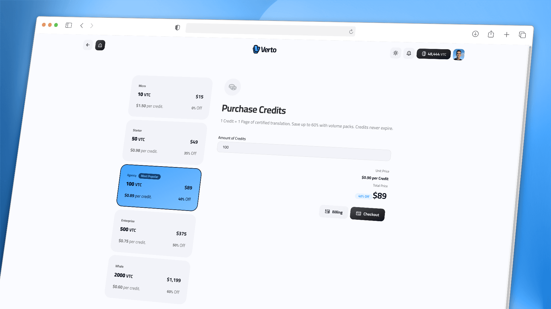 Credit Procurement: Tiered purchasing similar to API quota management.