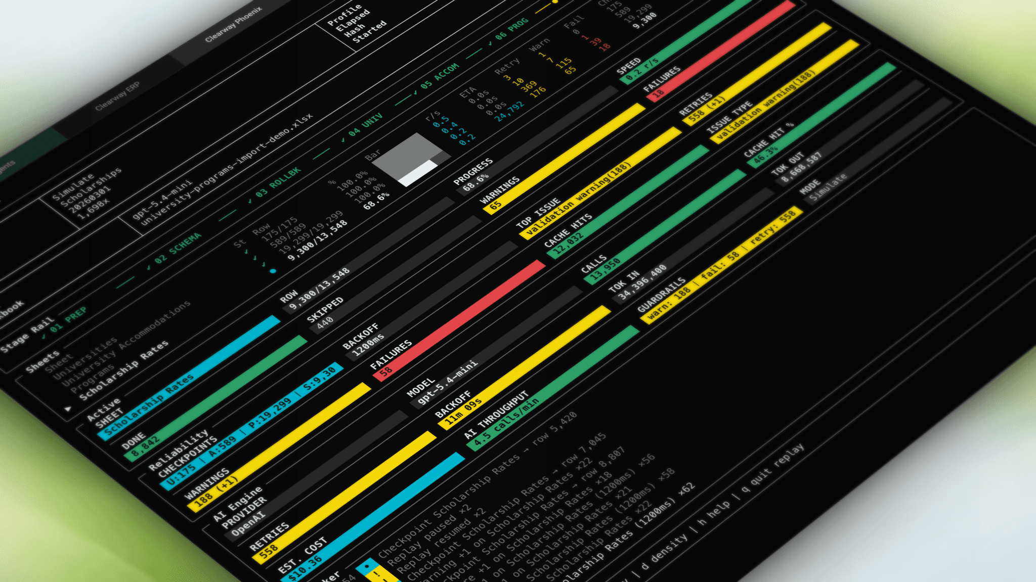 Signal detail view showing the operator-grade telemetry.